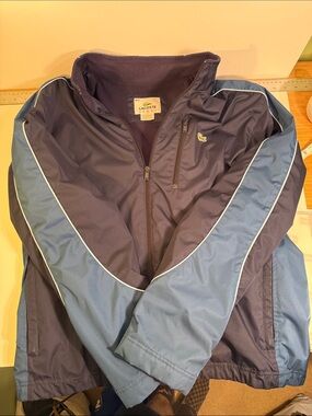 Lacoste Men’s Navy and Light Blue Windbreaker Jacket